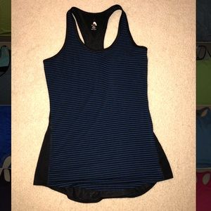 Lucy tank top//black w/ blue stripes